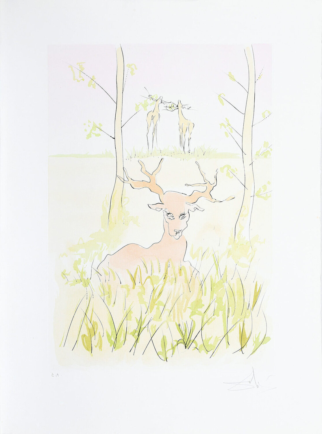 Le Cerf Malade. (The Sick Stag.) Salvador Dalí Druck zu verkaufen