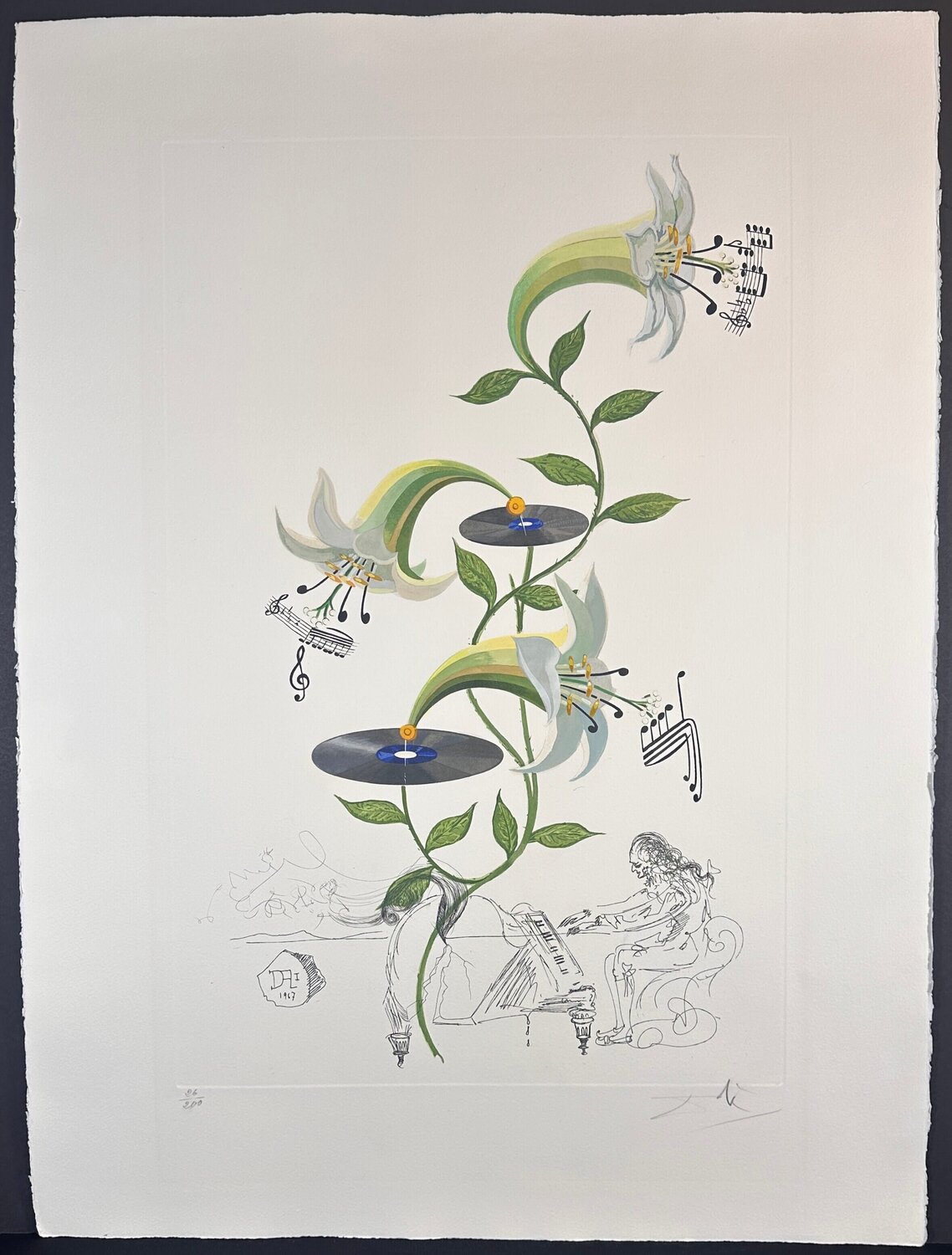Flora Dalinae Lilium Musicum Salvador Dalí Stampa in vendita