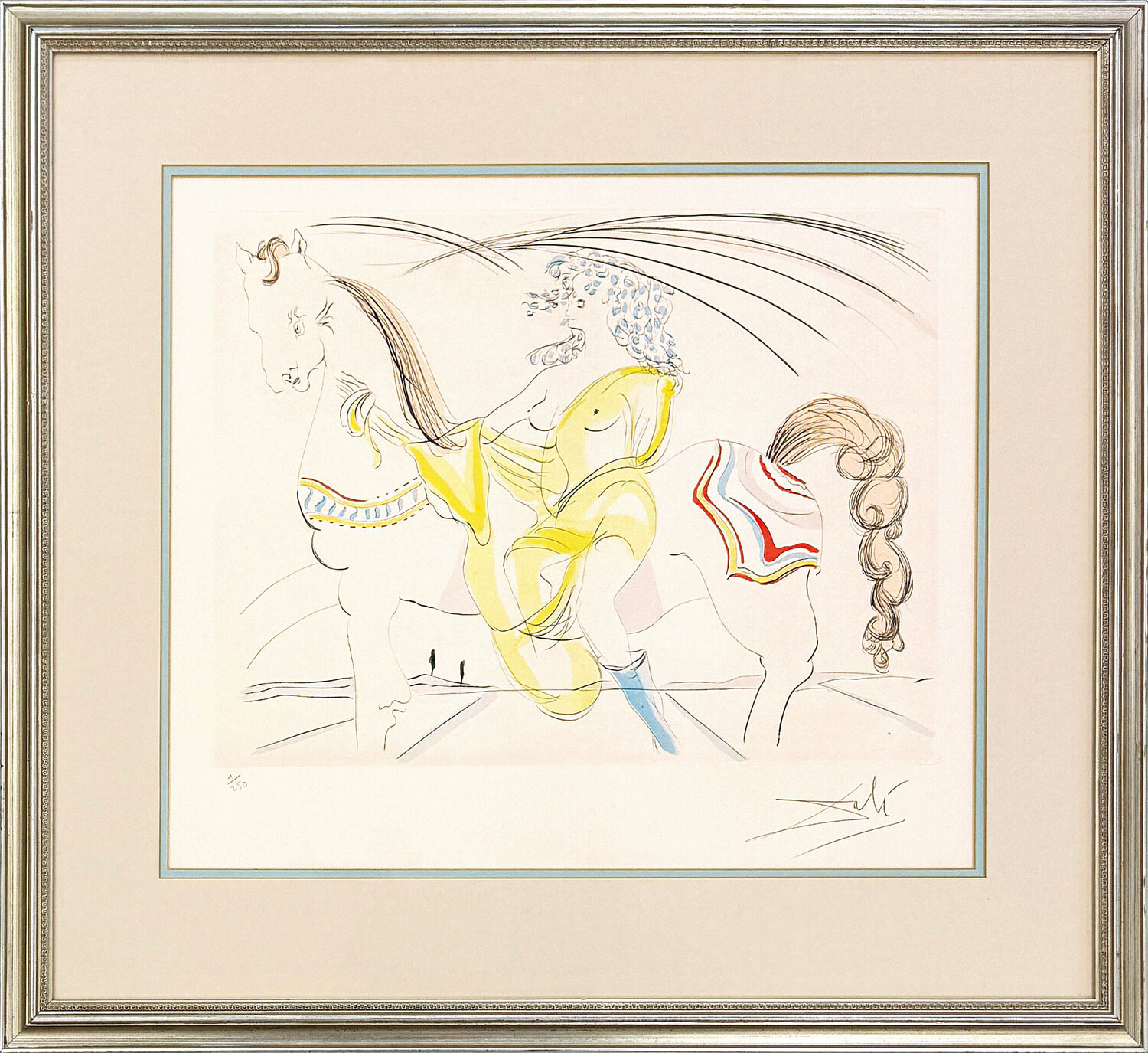 Diane de Poitiers (rare signed, hand colored etching) Salvador Dalí Druck zu verkaufen