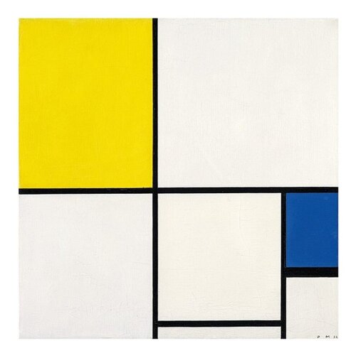 Composition with yellow and blue de Piet Mondrian, Impresión a la venta en Singulart