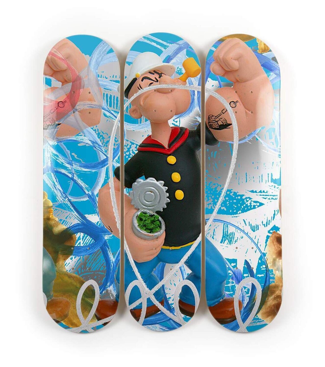 Popeye Triptych Set on 3 skateboards Jeff Koons Altri media in vendita