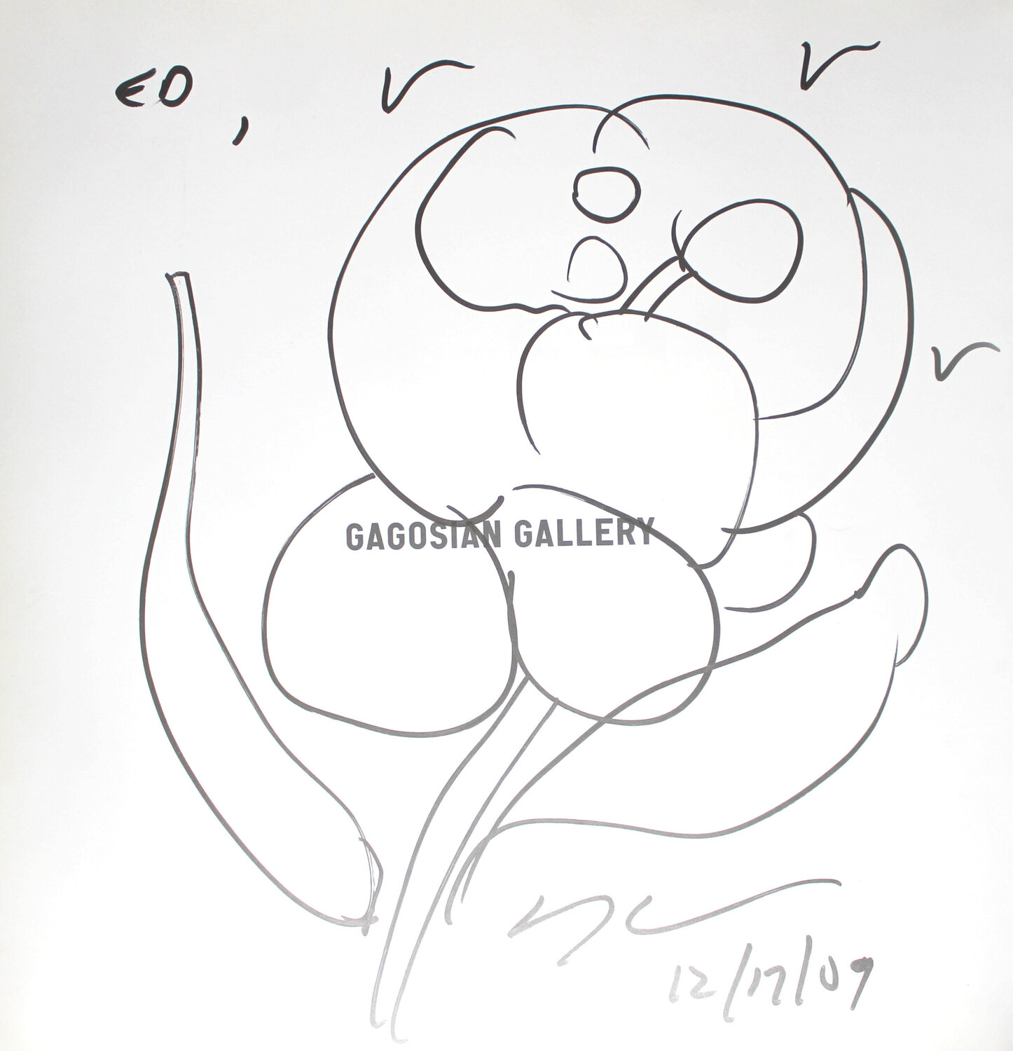 Untitled (Flower Drawing) Jeff Koons Opera su carta in vendita