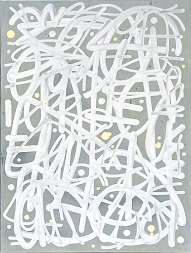 Silver on Grey II par James Rizzi, Peinture en vente sur Singulart