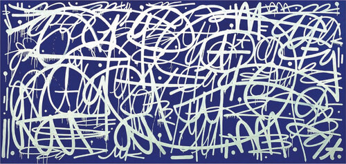 "Yves Klein Blue and Silver" par James Rizzi, Peinture en vente sur Singulart