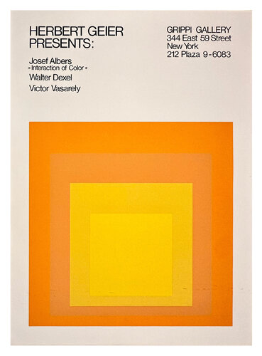 Herbert Geier Presents: Josef Albers  Walter Dexel, Victor Vasarely: Intersections of Color  Exhibition van Josef Albers, Afdruk te koop op Singulart