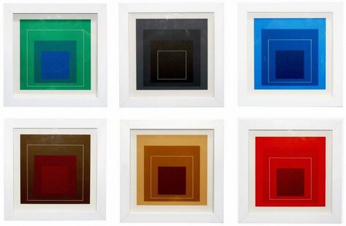 White Line Squares Set of Six Color Lithographs (loose) van Josef Albers, Afdruk te koop op Singulart