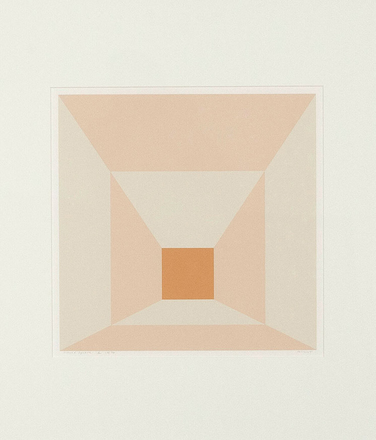 Mitered Squares-Apricot Josef Albers Stampa in vendita