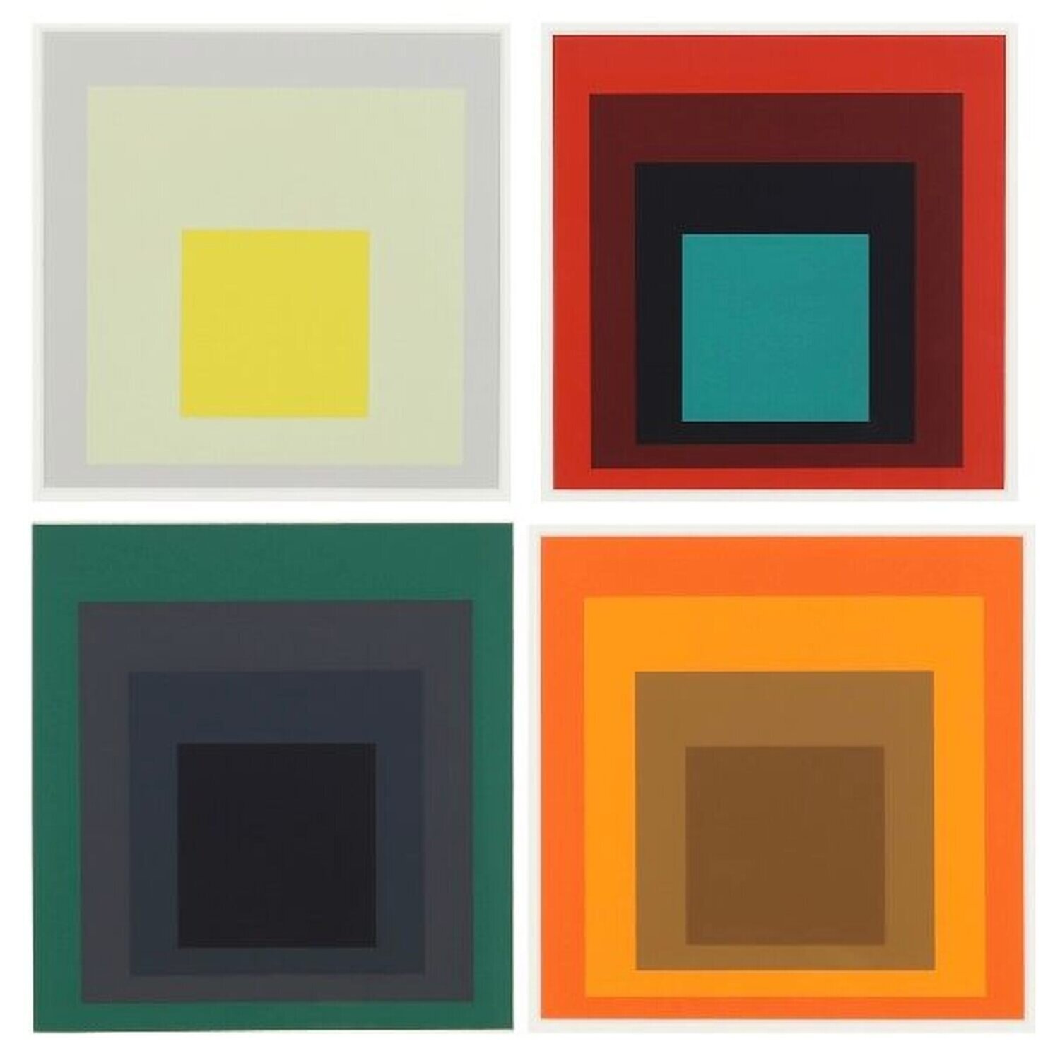 HOMAGE TO THE SQUARE complete set Josef Albers Stampa in vendita