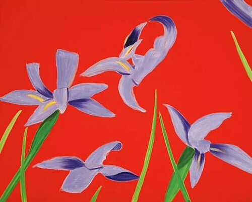 Purple Irises on Red van Alex Katz, Afdruk te koop op Singulart