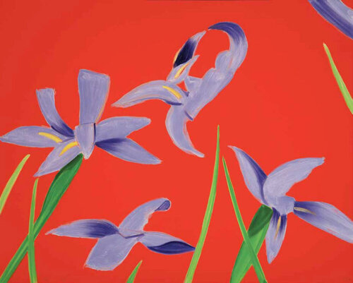 Purple Irises on Red van Alex Katz, Afdruk te koop op Singulart