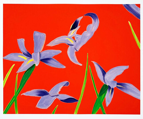 Purple Irises on Red van Alex Katz, Afdruk te koop op Singulart