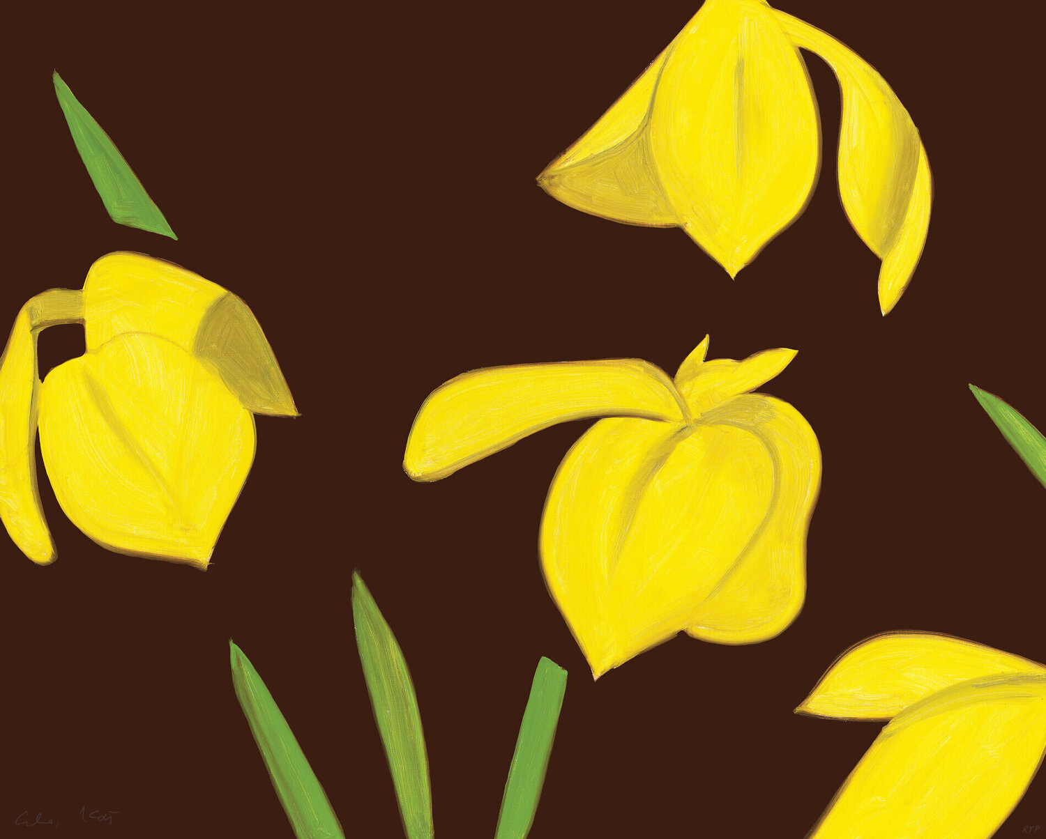 Yellow Flags on Brown Alex Katz Druck zu verkaufen