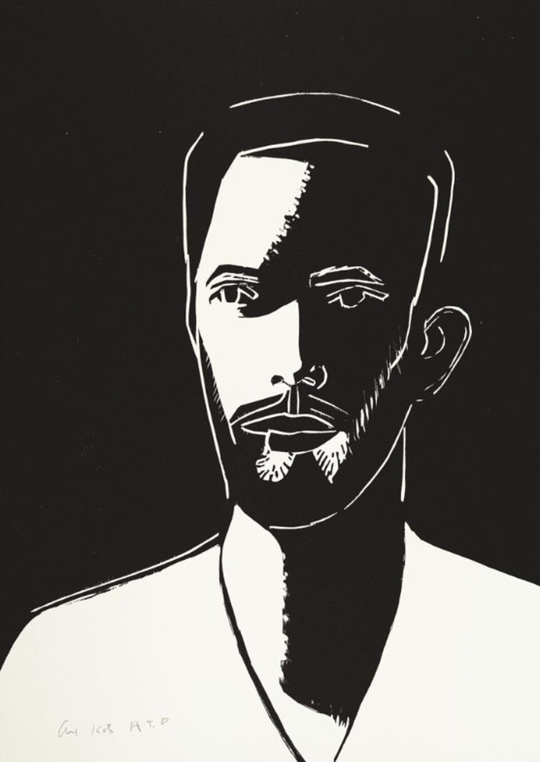 Alex Katz, Daniel (Black and White) Alex Katz Stampa in vendita