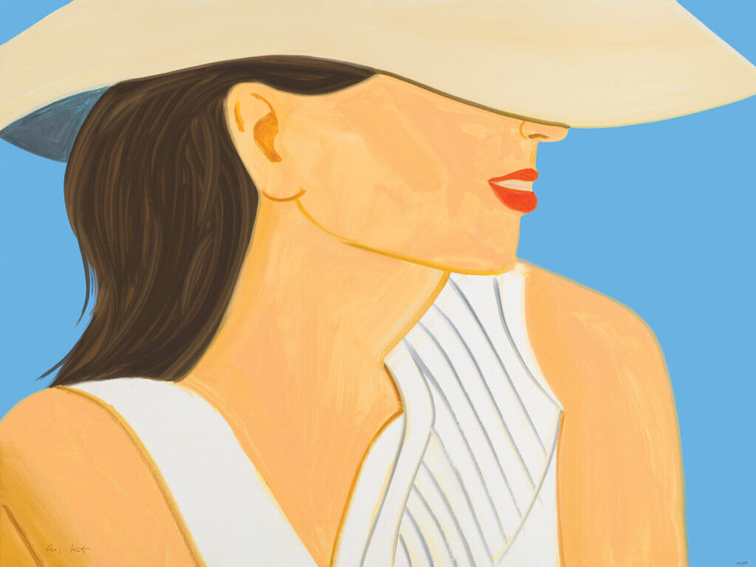 Vivien with Hat Alex Katz Afdruk te koop