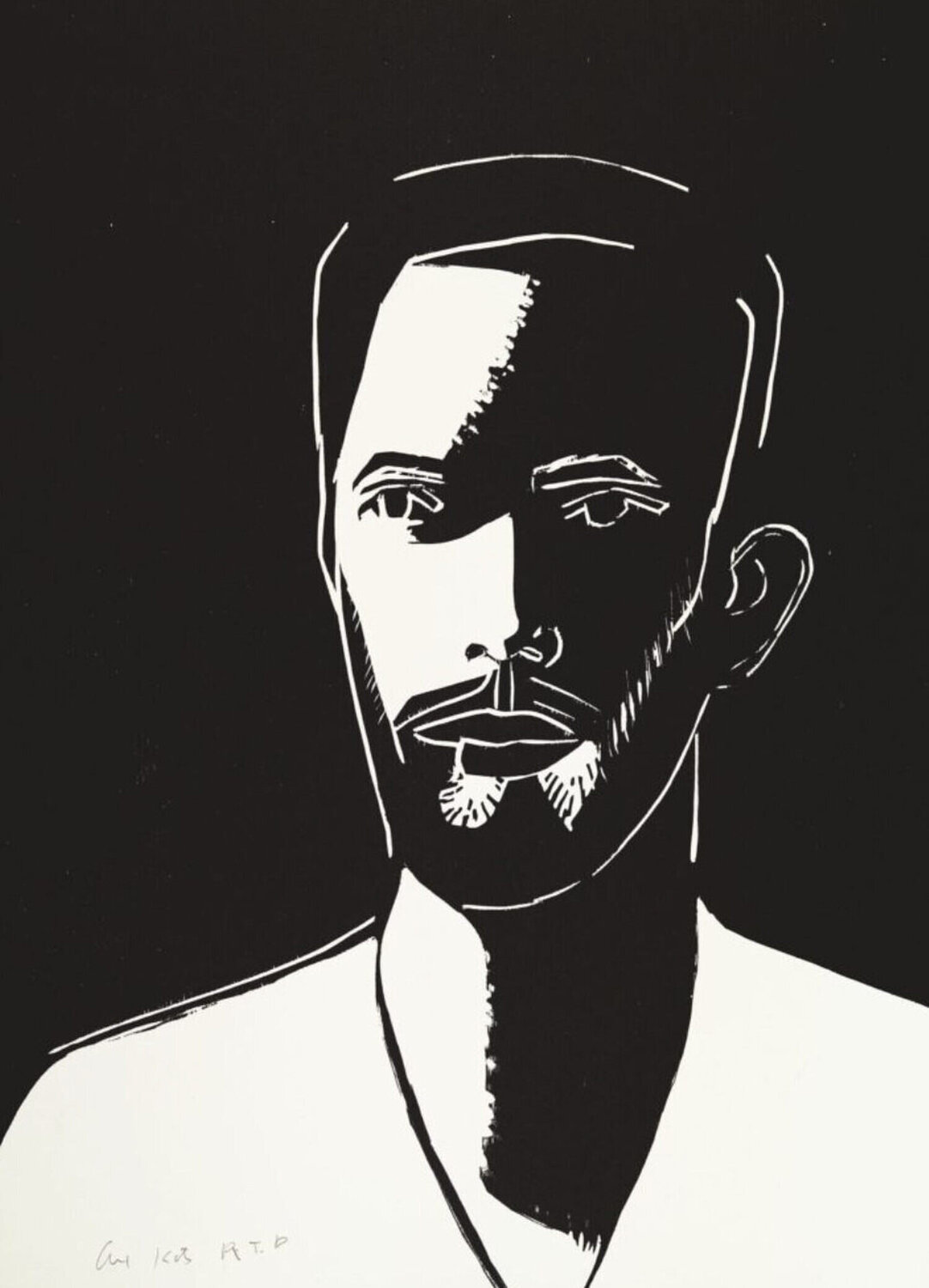 Daniel (Black & White) Alex Katz Afdruk te koop