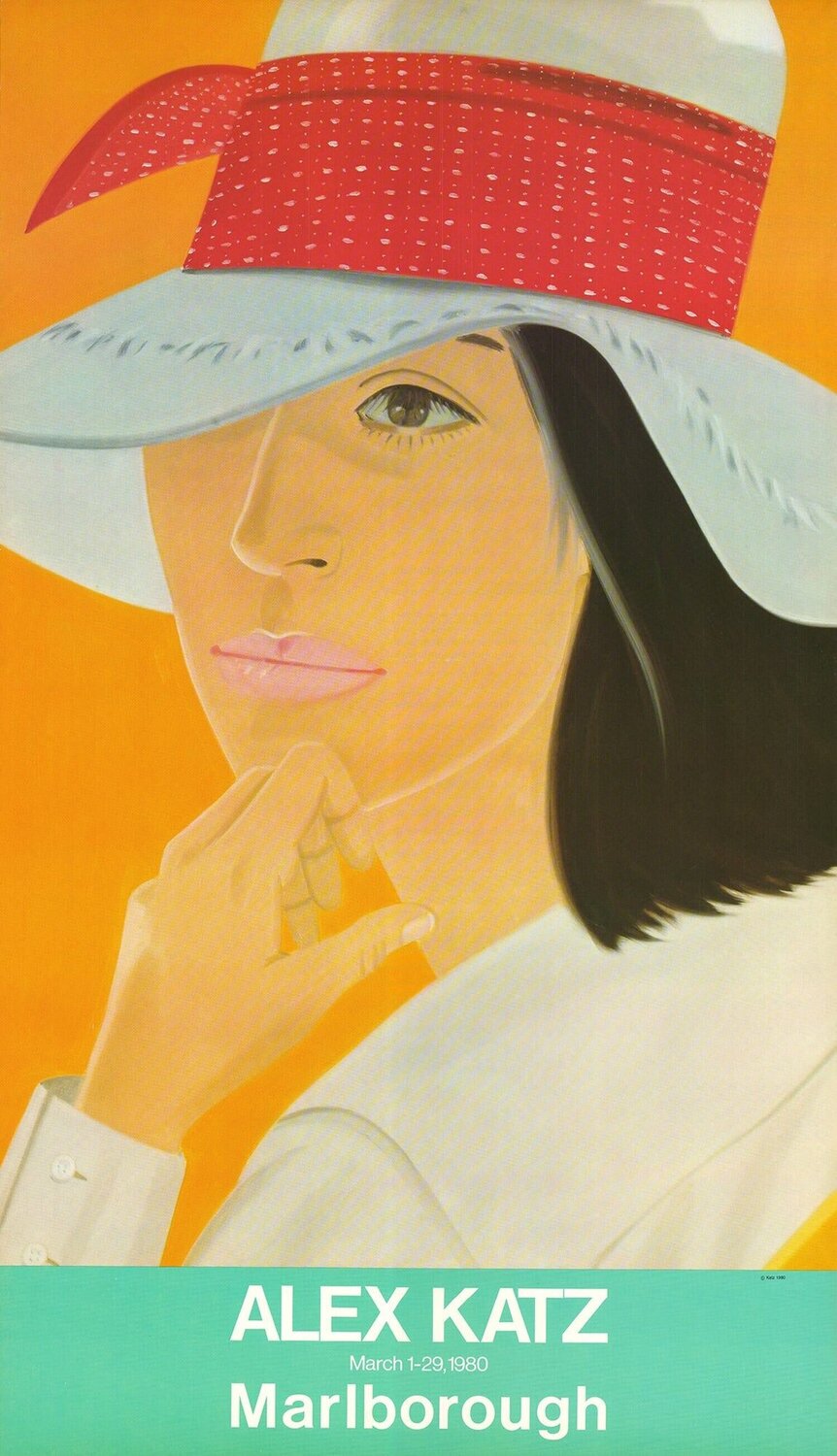 Marlborough, Aida with White Hat Alex Katz Stampa in vendita