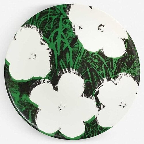 Andy Warhol "White Flowers" plate di Andy Warhol, Altri media in vendita su Singulart