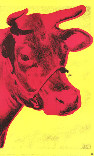 Cow Pink on Yellow, 1966 (small) di Andy Warhol, Stampa in vendita su Singulart