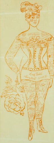 Tattooed Woman Holding Rose di Andy Warhol, Stampa in vendita su Singulart