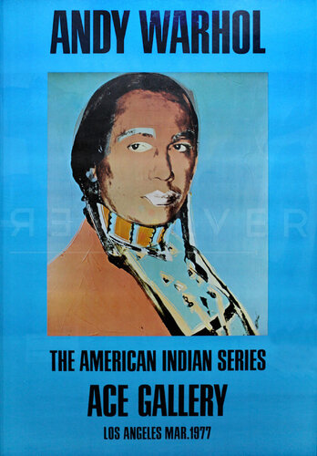Ace Gallery Exhibition Poster “The American Indian Series” (Blue) (Unsigned) di Andy Warhol, Stampa in vendita su Singulart