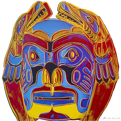 Northwest Coast Mask, 1986 from Cowboys and Indians, di Andy Warhol, Stampa in vendita su Singulart