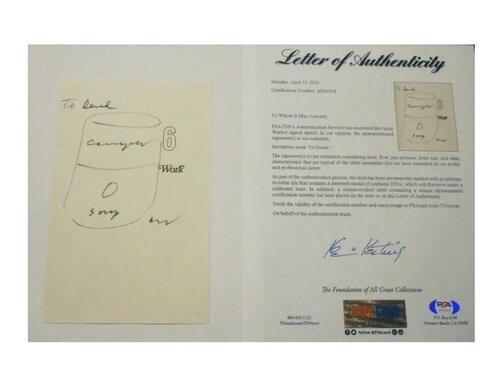 Campbell's Soup Can SKETCH/SIGNED, ca 1980's, PSA/DNA Certification Letter di Andy Warhol, Opera su carta in vendita su Singulart