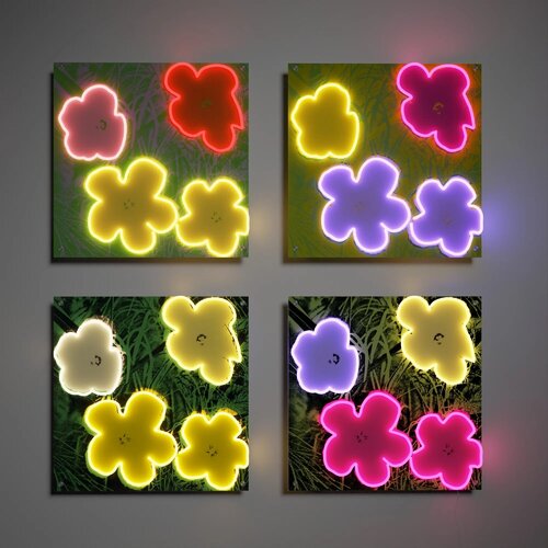 Flowers Deluxe LED Neon Sign (set of 4) di Andy Warhol, Altri media in vendita su Singulart