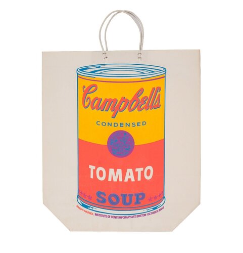 Campbell's Soup Bag, 1966, Exhibition at Institute of Contemporary Art Boston, Near MINT di Andy Warhol, Stampa in vendita su Singulart