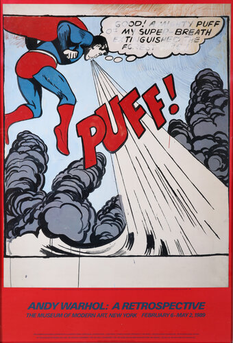 Andy Warhol : A Retrospective Superman Poster di Andy Warhol, Stampa in vendita su Singulart