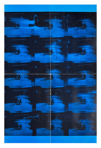 15 Blue Electric Chairs Exhibition Announcement, 1964 For Andy Warhol Exhibition, Galerie Ileana Sonnabend, Paris, January 1964 di Andy Warhol, Stampa in vendita su Singulart