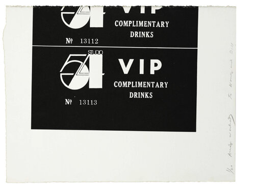 Complimentary drink Studio 54 van Andy Warhol, Afdruk te koop op Singulart