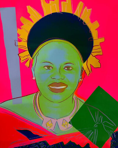 Queen Ntombi Twala of Swaziland' Color Screenprint van Andy Warhol, Afdruk te koop op Singulart