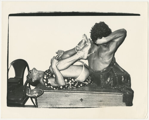 Victor Hugo in drag with unidentified man in drag van Andy Warhol, Fotografie te koop op Singulart