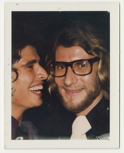 Yves Saint Laurent and Unidentified Man di Andy Warhol, Fotografia in vendita su Singulart