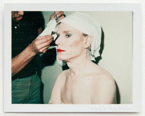 Andy in Drag Having Makeup Done van Andy Warhol, Fotografie te koop op Singulart
