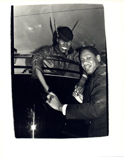 Grace Jones and Andre Leon Talley at Studio 54 van Andy Warhol, Fotografie te koop op Singulart