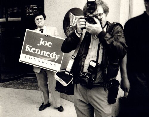 Richard Weisman at Joe Kennedy Rally di Andy Warhol, Fotografia in vendita su Singulart