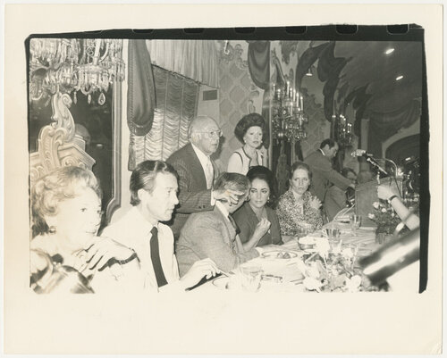 Anti-Defamation League Dinner with Halston & Elizabeth Taylor di Andy Warhol, Fotografia in vendita su Singulart