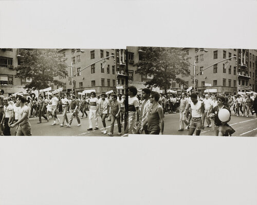 Gelatin silver print with two images from Gay Pride Parade by Andy Warhol di Andy Warhol, Fotografia in vendita su Singulart