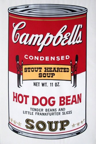 Campbells Soup II: Hot Dog Bean (FS II.59) van Andy Warhol, Afdruk te koop op Singulart