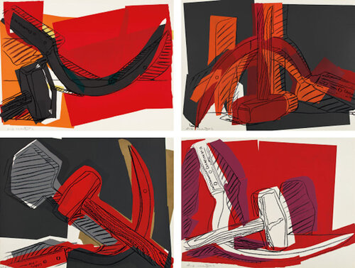 Hammer and Sickle Complete Portfolio (FS II.161-164) di Andy Warhol, Stampa in vendita su Singulart