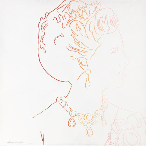 Reigning Queens: Queen Margrethe II of Denmark (Unique) di Andy Warhol, Stampa in vendita su Singulart