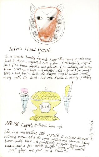 Calves Head Giant and Stewed Crepes, Wild Raspberries di Andy Warhol, Opera su carta in vendita su Singulart