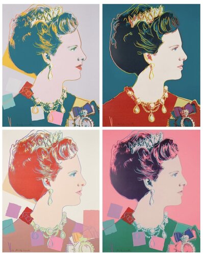 Queen Margrethe II Of Denmark Complete Portfolio (Reigning Queens) (Royal Edition) di Andy Warhol, Stampa in vendita su Singulart