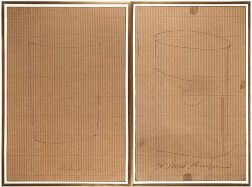 Untitled (Soup Can Drawings on Portfolio Card) di Andy Warhol, Opera su carta in vendita su Singulart