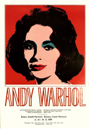 Elizabeth Taylor by Andy Warhol Exhibition Original Vintage Art Poster di Andy Warhol, Stampa in vendita su Singulart