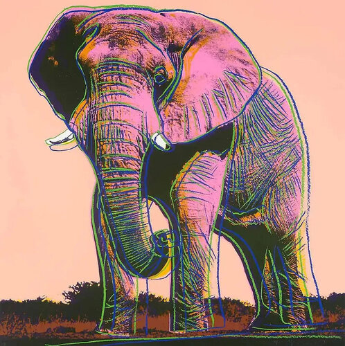 African Elephant (F. & S. II.293) van Andy Warhol, Afdruk te koop op Singulart