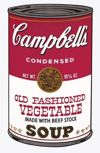 Campbell's Soup Can: Old Fashioned Vegetable von Andy Warhol, Druck kaufen auf Singulart