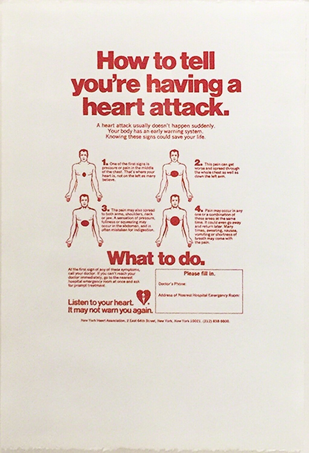 How to Tell You´re Having a Heart Attack Andy Warhol Druck zu verkaufen