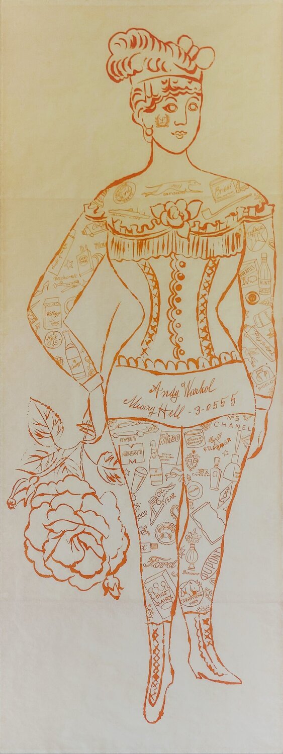 Tattooed Woman Holding a Rose Andy Warhol Druck zu verkaufen